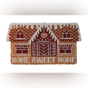 NEW Charming Brown and Cream Gingerbread House Coir Doormat